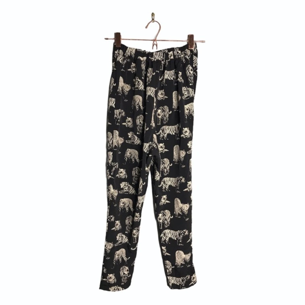 Forever 21 | High Rise Tiger Pattern Pants Black • - Picture 7 of 10